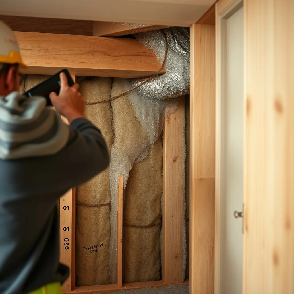 Moisture condensation visible on interior wall cavity insulation in a modern Australian home.