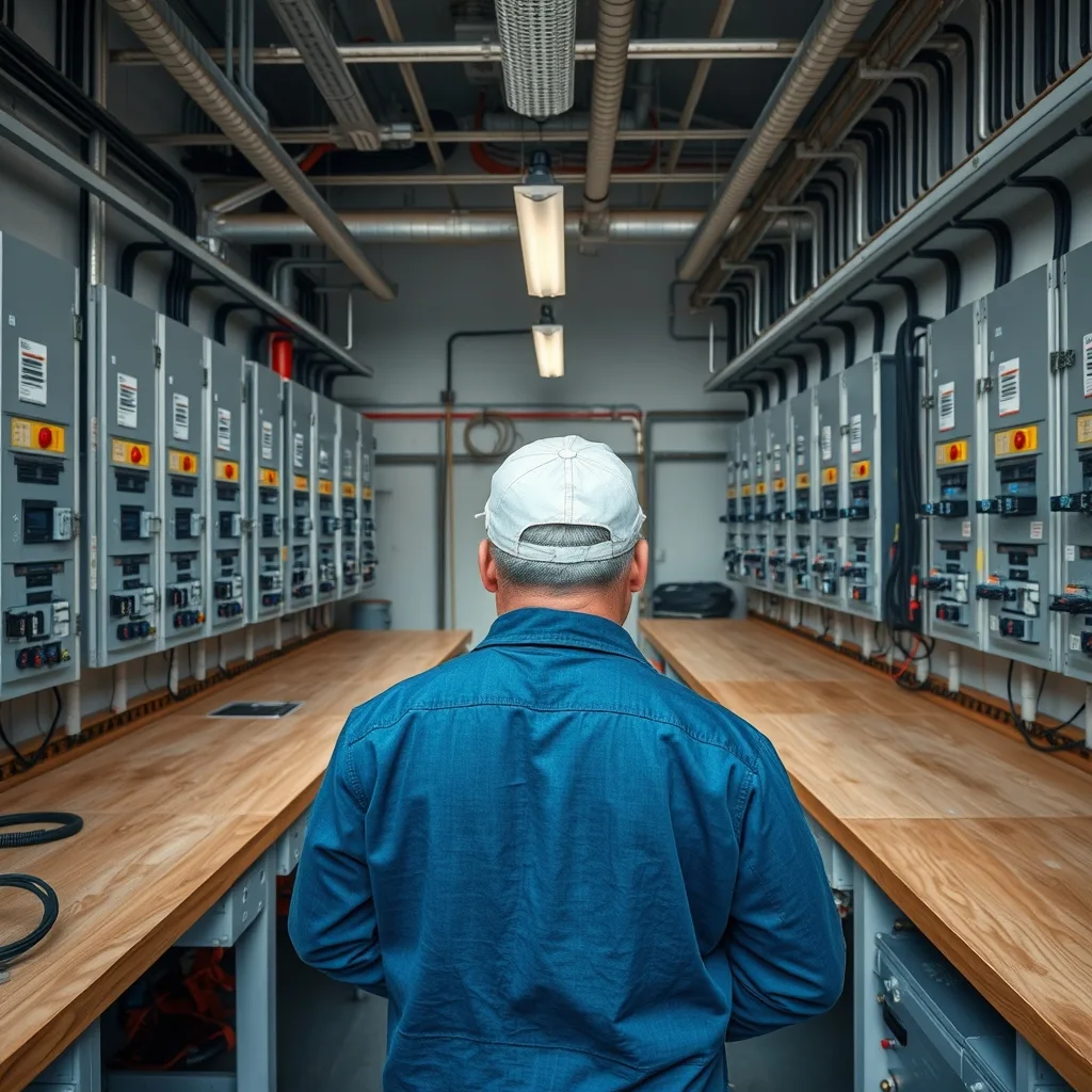 A modern electrical training workshop with panels, switchboards and wiring benches in Perth.