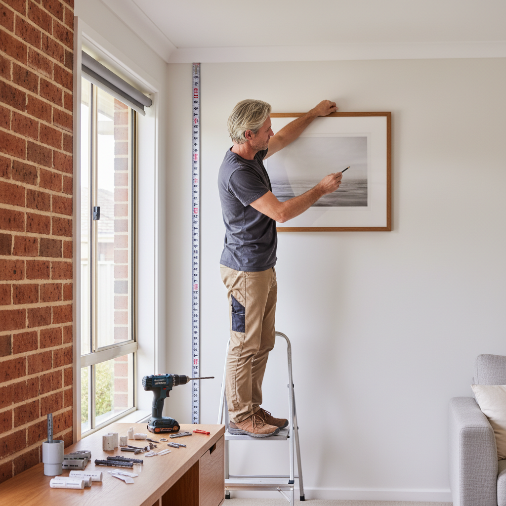 Illustration of a picture frame on a wall