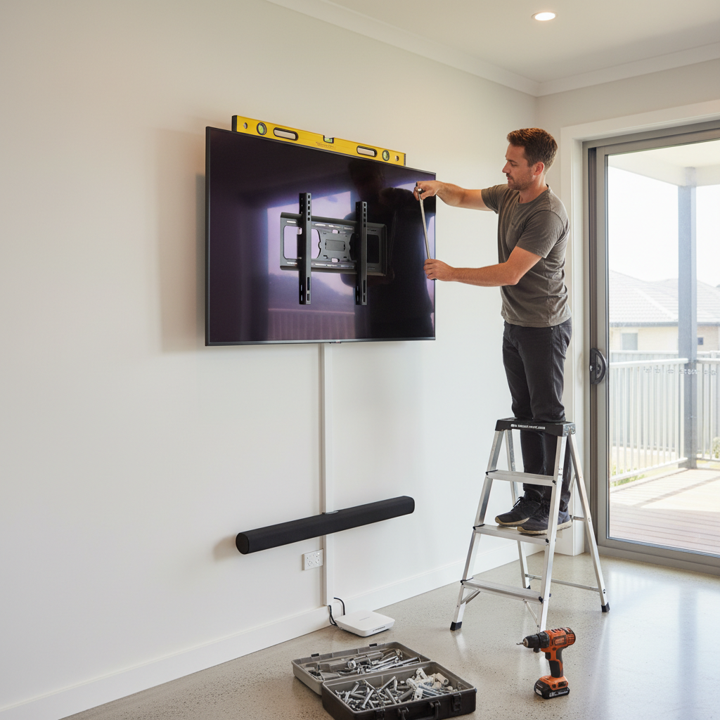 Illustration of a wall-mounted TV