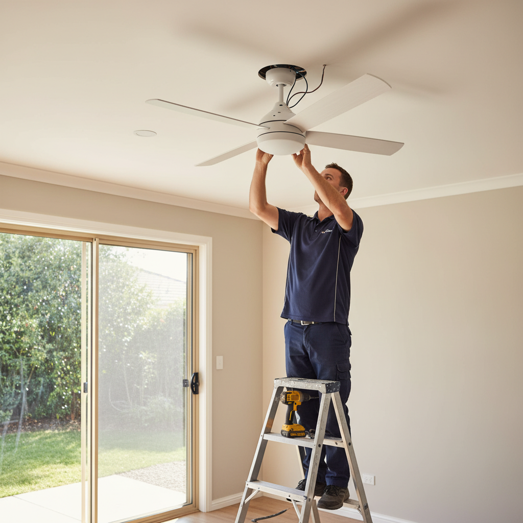 Illustration of a ceiling fan