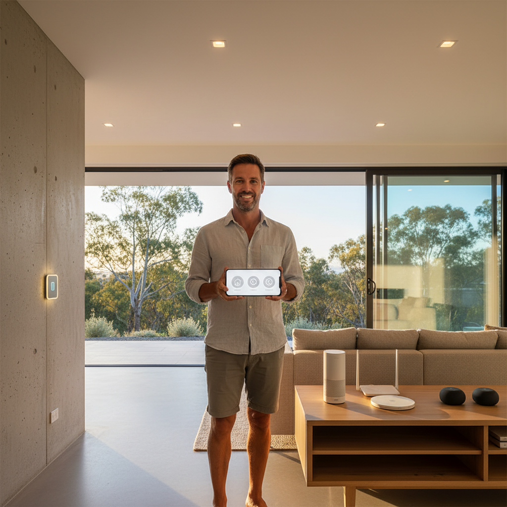 Illustration of a smart home hub