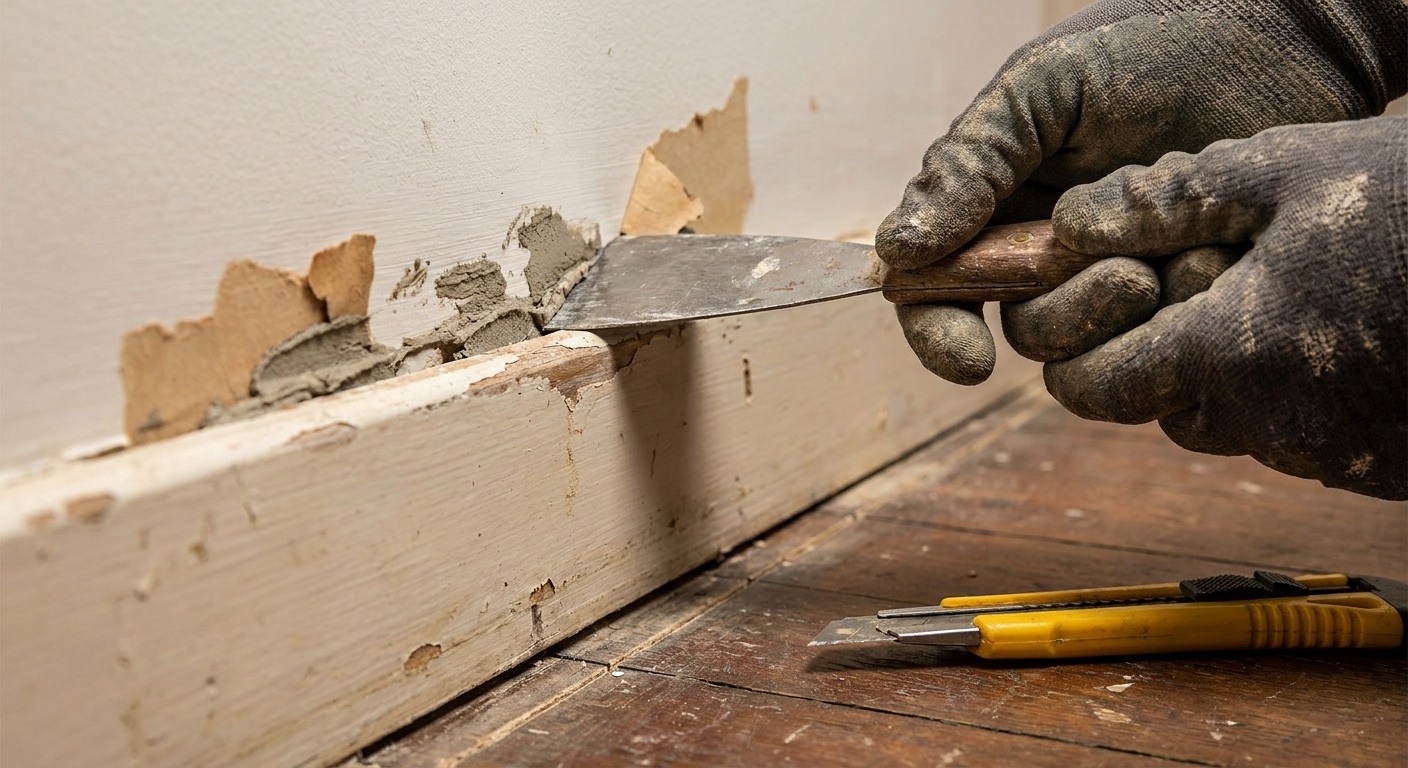 Step 2: Remove old skirting (if replacing)