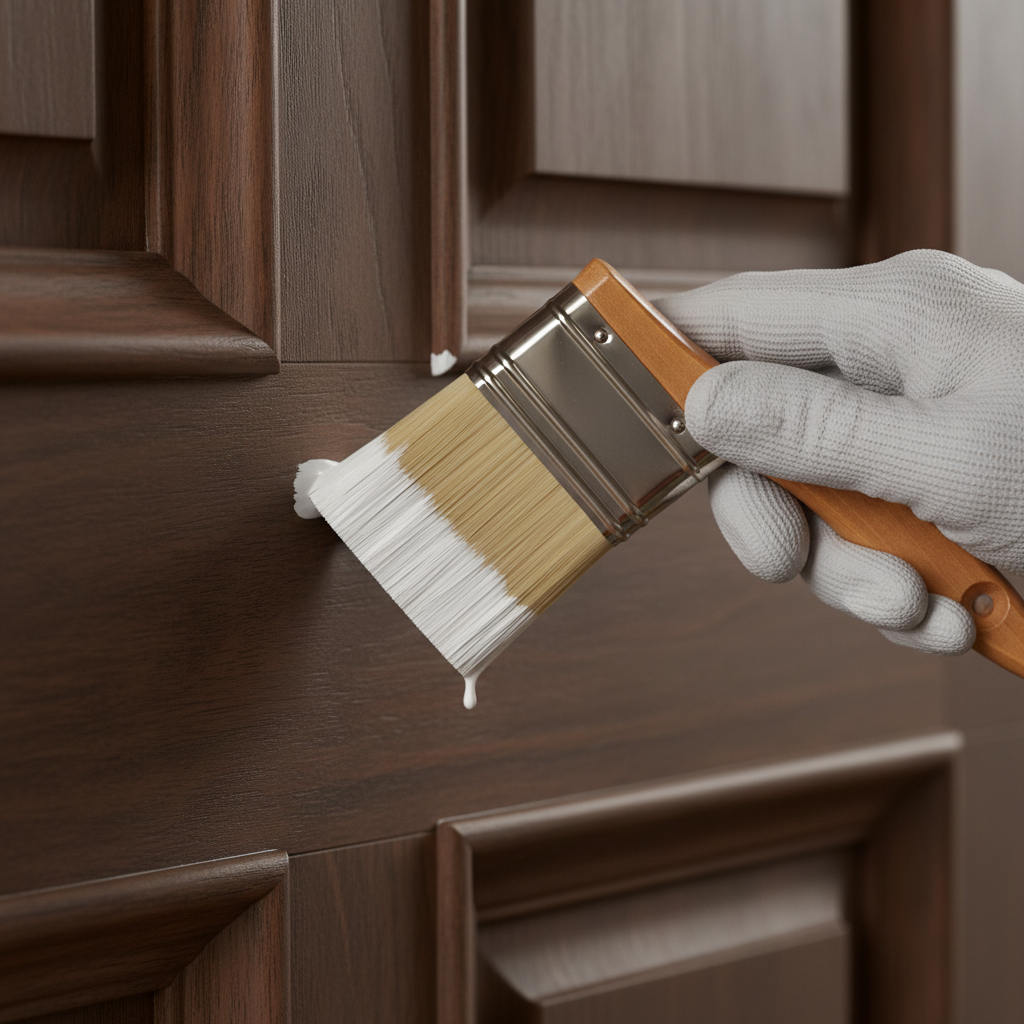 Step 5: Brush the mouldings and panels
