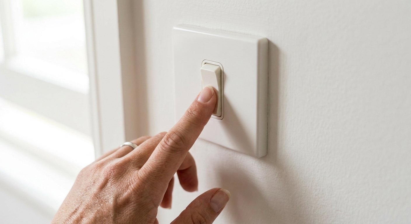 Step 1: Turn the light switch OFF