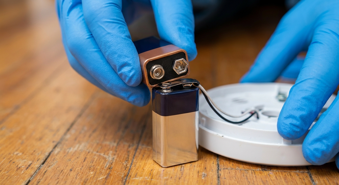Step 4: Replace 9V batteries every 12 months (where applicable)