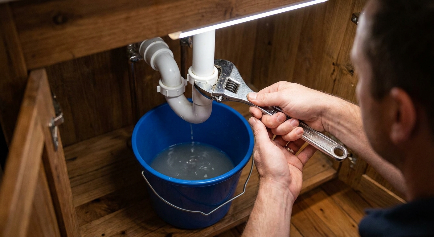 Step 5: Clean the P-trap (the U-bend under the sink)